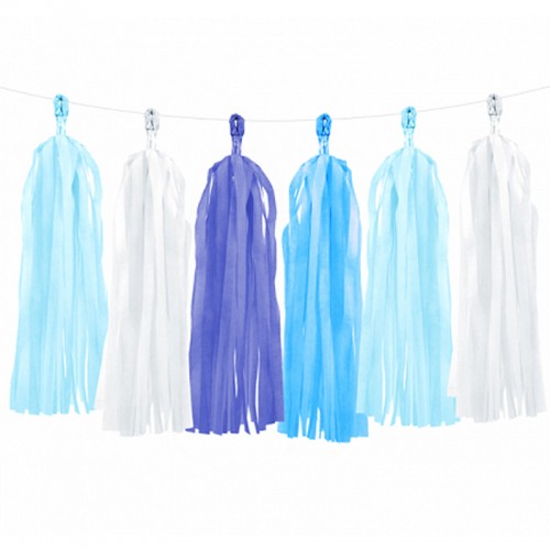 Grinalda Tassel Azul e Branco